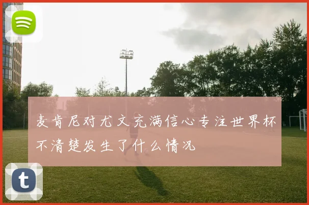 麦肯尼对尤文充满信心专注世界杯不清楚发生了什么情况