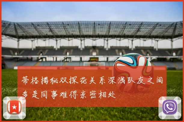 蒂格揭秘双探花关系深浅队友之间多是同事难得亲密相处